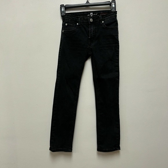 7 For All Mankind Little Girls Black Denim Skinny Jeans Seven size 8 - Picture 1 of 6